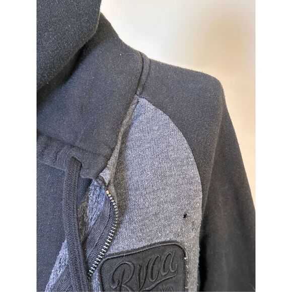 RVCA VA Black & Grey Zipped Hoodie Jacket Sz Large - Picture 7 of 9